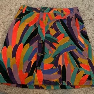 Corduroy button down mini skirt